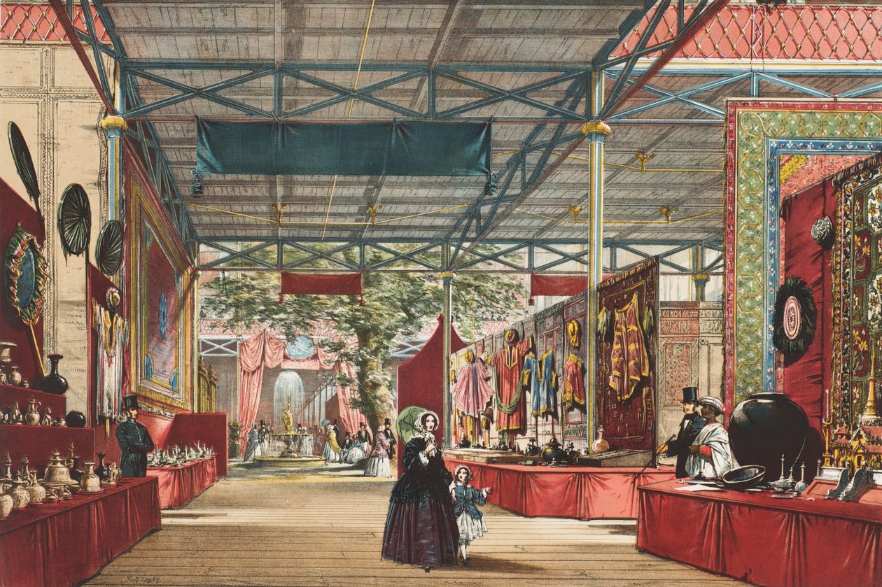 Udsigt over den store udstilling i 1851: Indian Display, 1854 af Joseph Nash