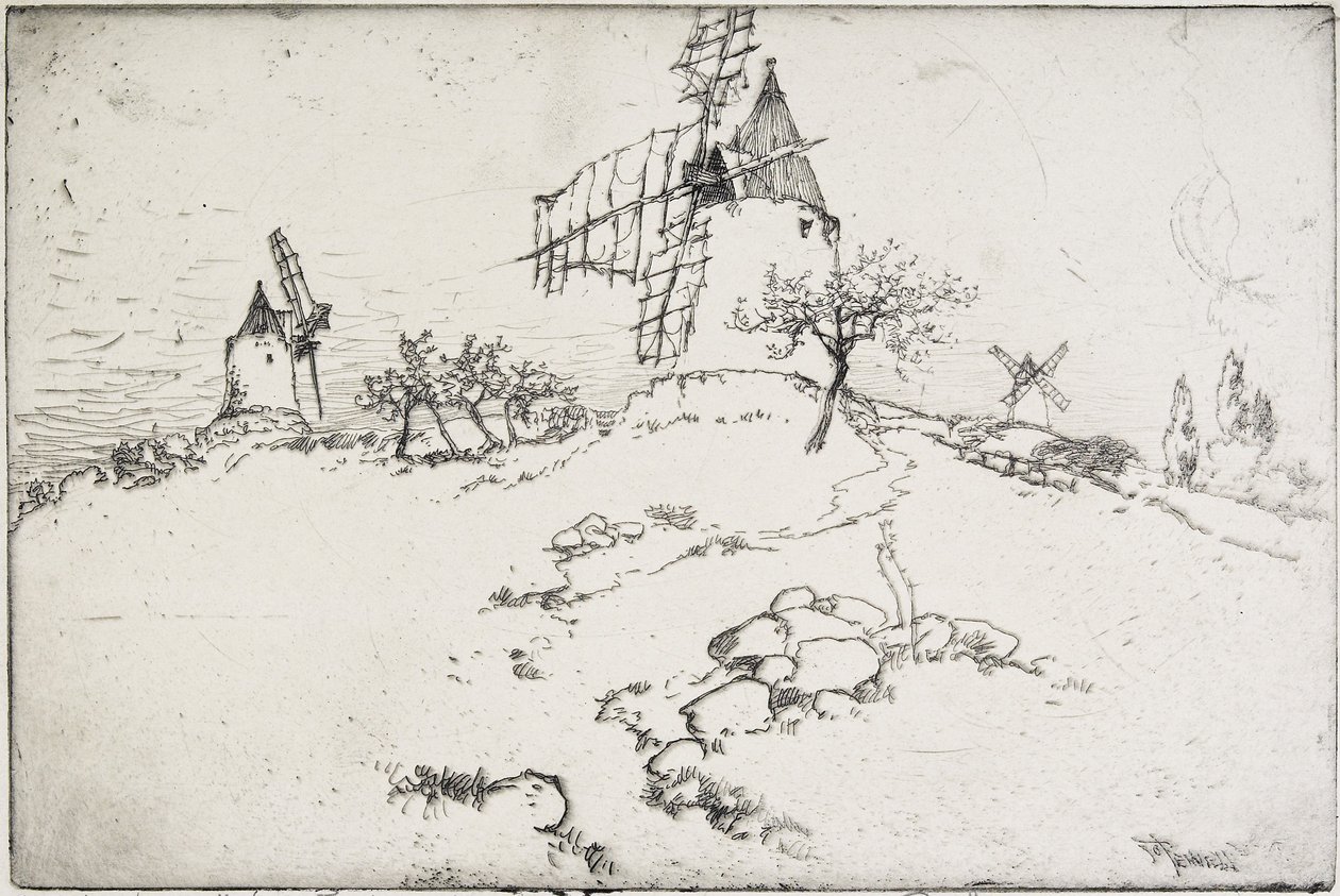 Daudets Mølle, 1893 af Joseph Pennell