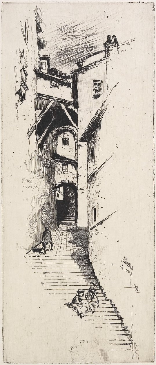 Street of Stairs, Siena, 1883 af Joseph Pennell