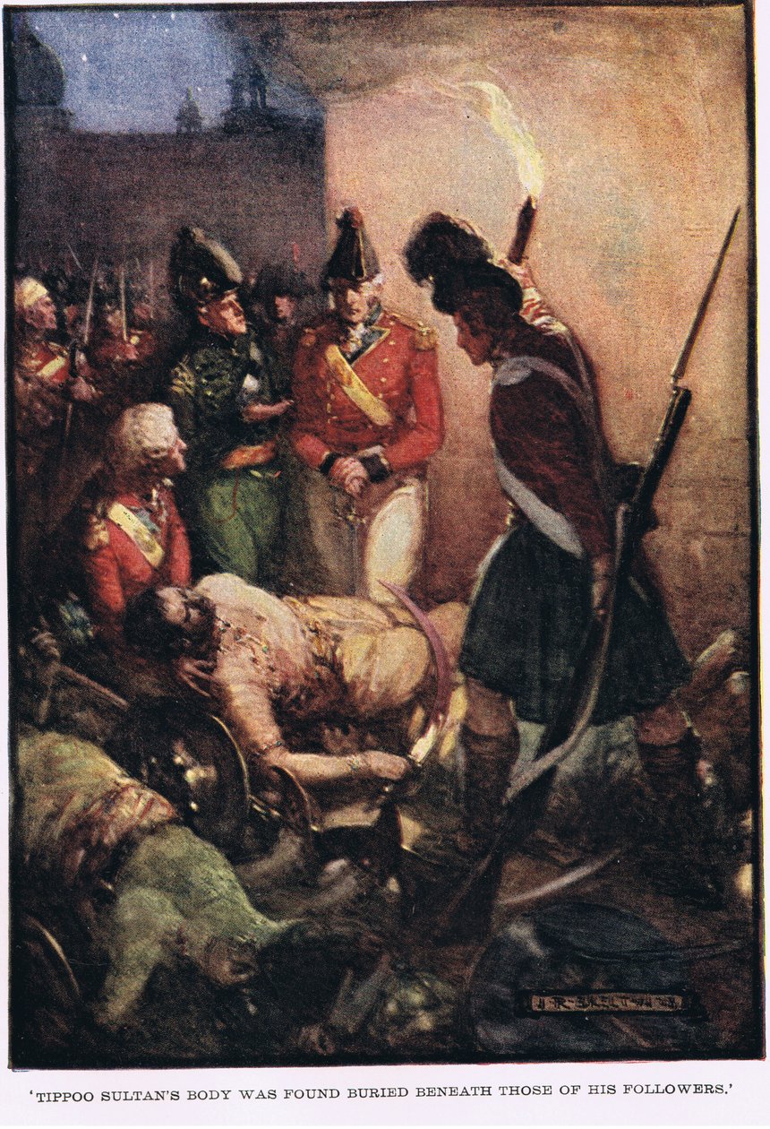 Tipoo Sultans lig blev fundet begravet under de af hans tilhængere af Joseph Ratcliffe Skelton