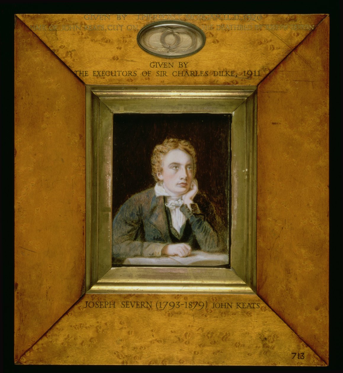 No.0713 En portrætminiature af John Keats (1795-1821) c.1818 af Joseph Severn