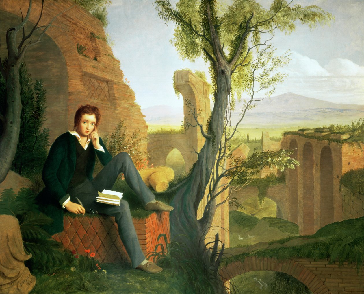 Percy Bysshe Shelley (1792-1822) 1845 af Joseph Severn