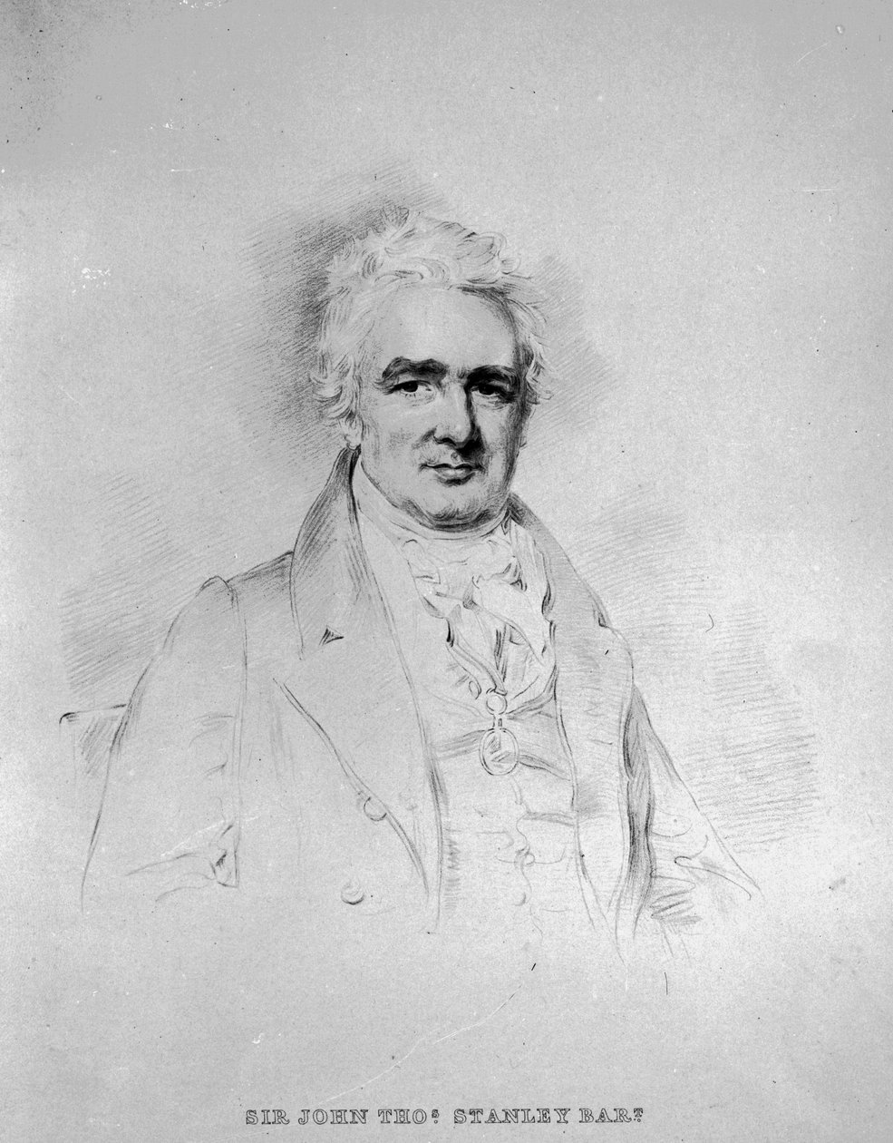 Sir John Thomas Stanley Bart, 1. Lord Stanley af Alderley, graveret af Isaac W. Slater af Joseph Slater