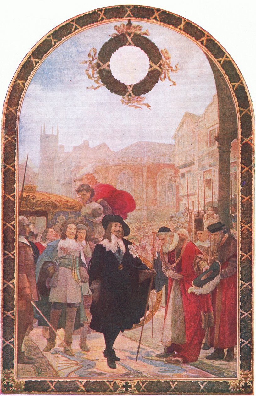 Charles I kræver de fem medlemmer af Guildhall 1641-1642, fra Cassells History of the British People udgivet af Waverley Book Company Limited, ca. 1940 af Joseph Soloman
