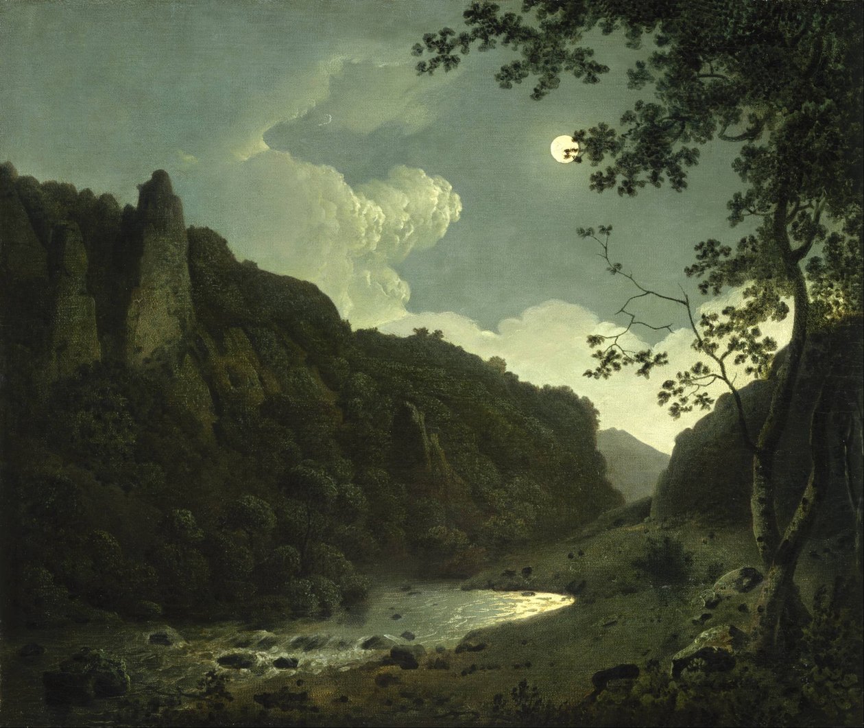 Dovedale fra Moonlight af Joseph Wright of Derby