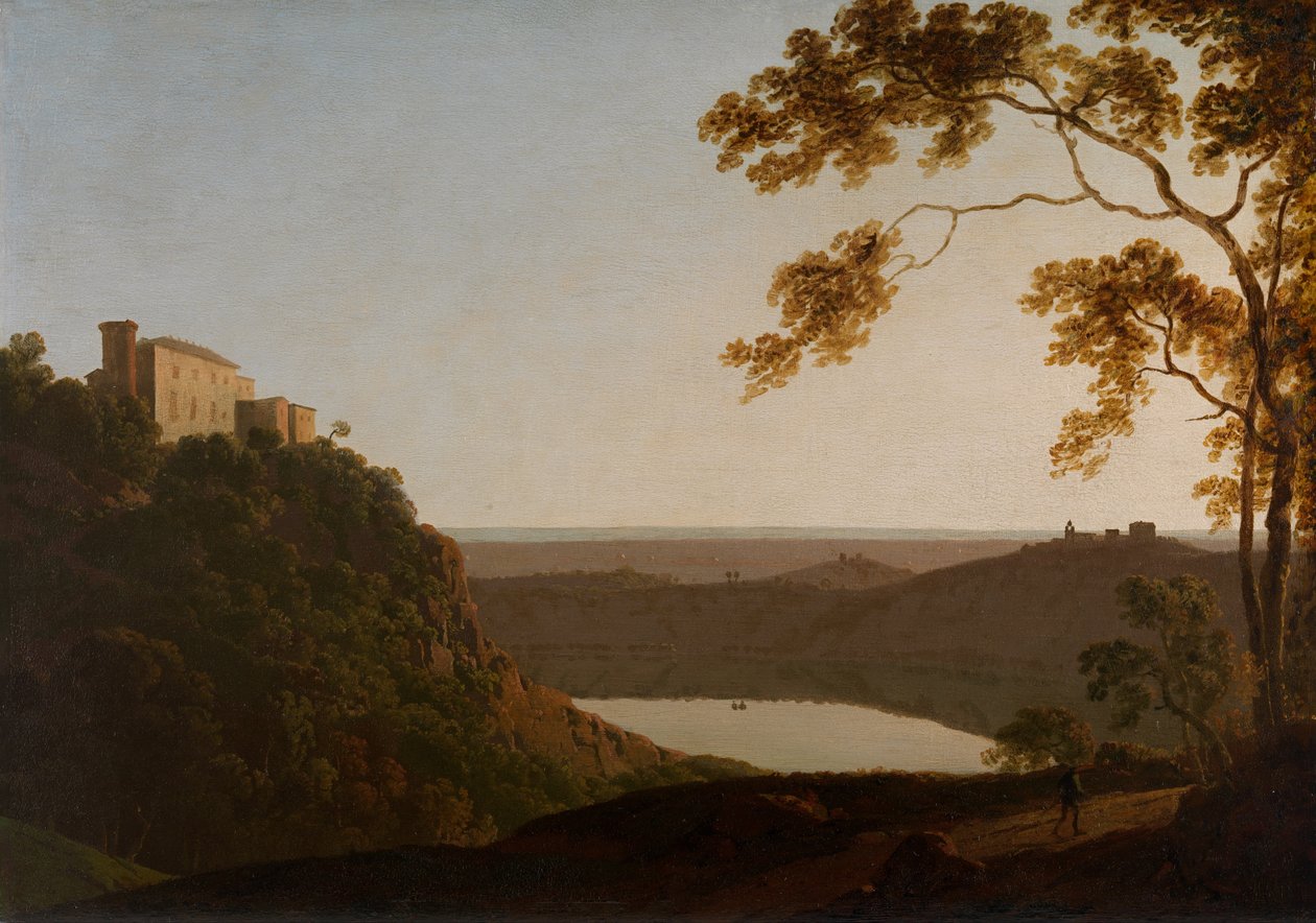 Nemi -søen, solnedgang af Joseph Wright of Derby