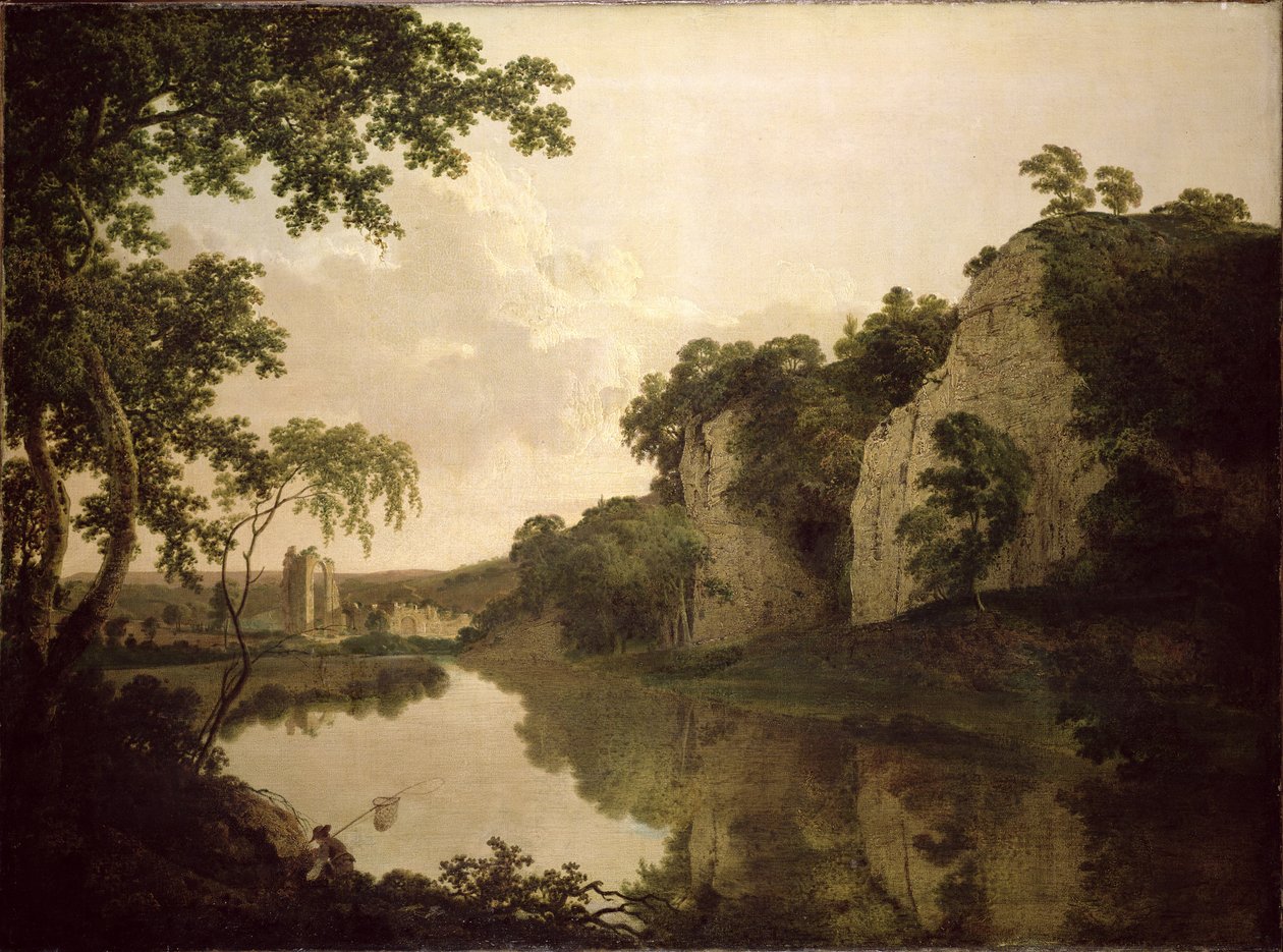 Landskab med Dale Abbey af Joseph Wright of Derby