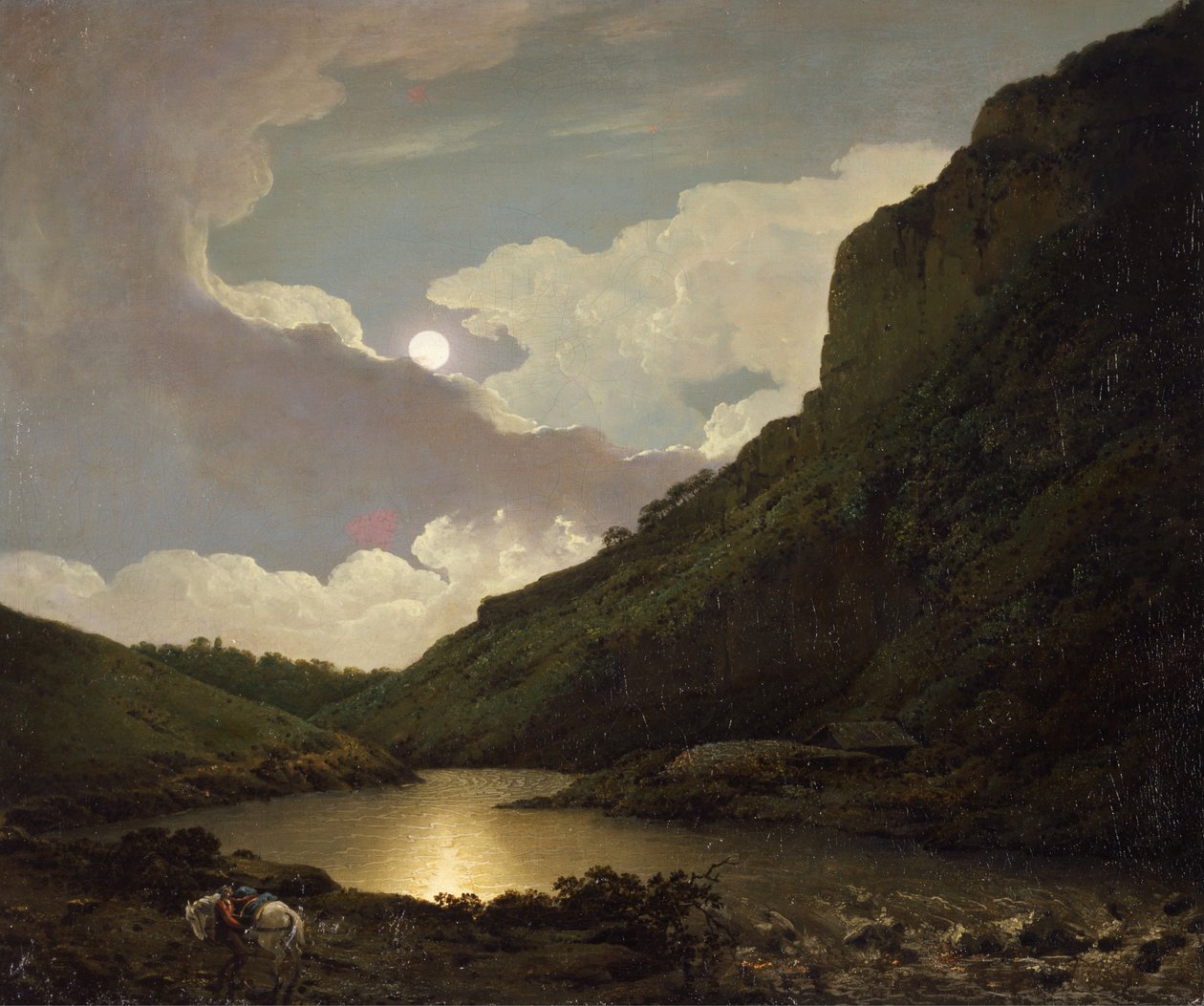 Matlock Tor fra Moonlight af Joseph Wright of Derby