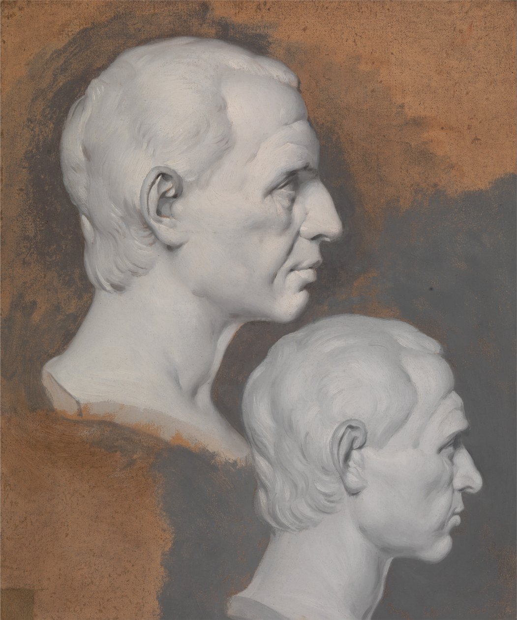 Studier af et klassisk buste af Joseph Wright of Derby
