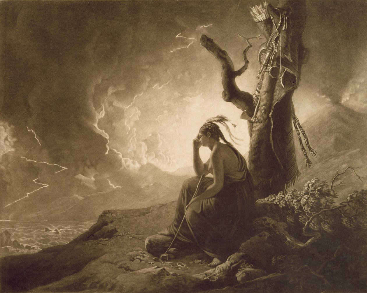 Den indiske enke, 1789 (mezzotint) af Joseph Wright of Derby