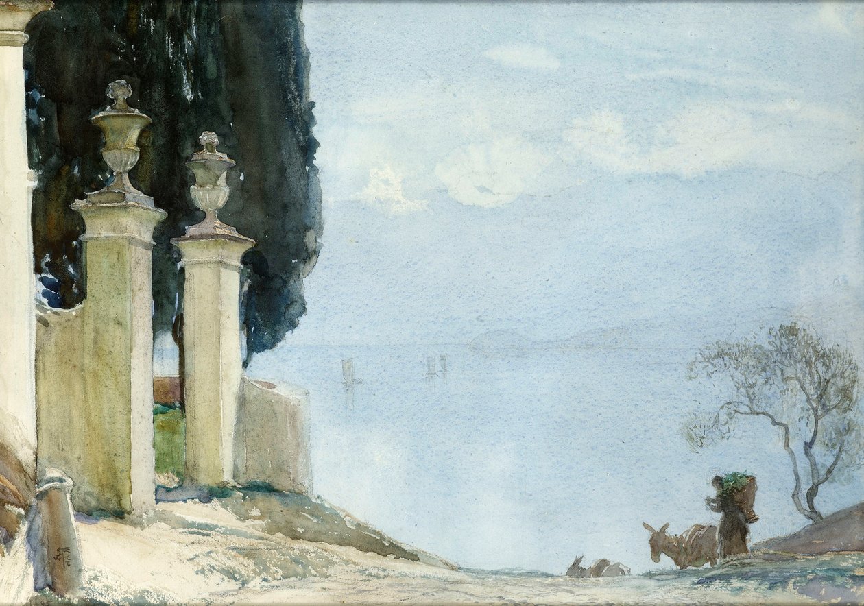 En blå dag på Como, ca. 1900 af Joseph Walter West