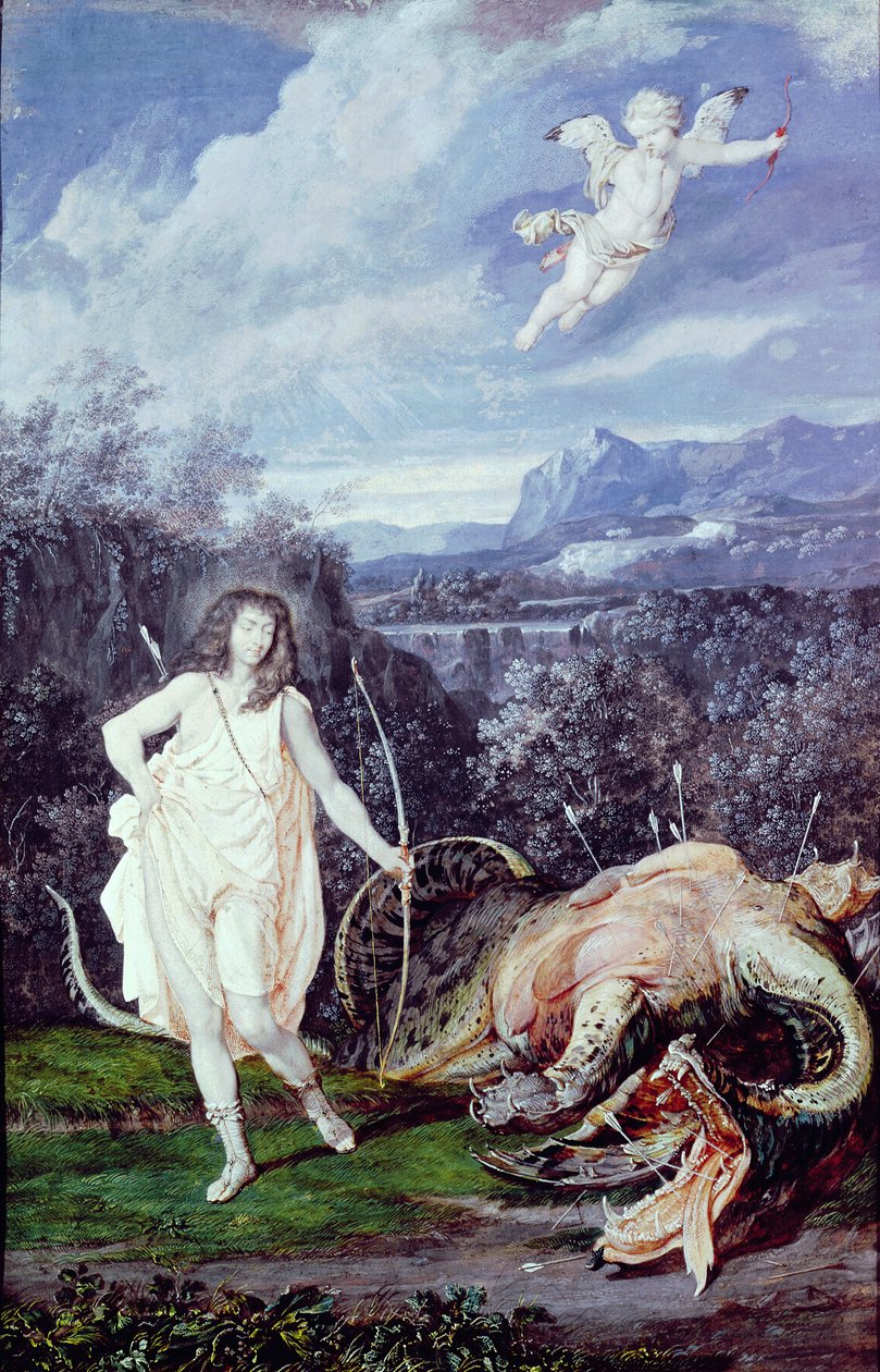 Ludvig XIV (1638-1715) som Apollo, Python-dræber af Joseph Werner