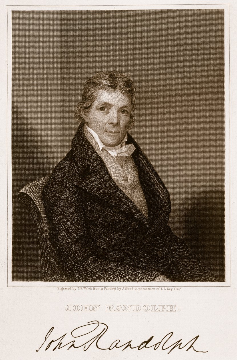 John Randolph (1773-1833) graveret af Thomas B. Welch (1814-74) af Joseph Wood