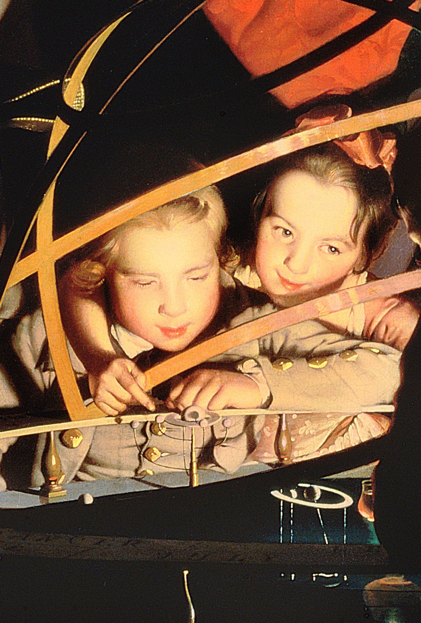 Børn inspicerer Orrery, c.1766 olie på lærred detalje af 4262 af Joseph Wright of Derby