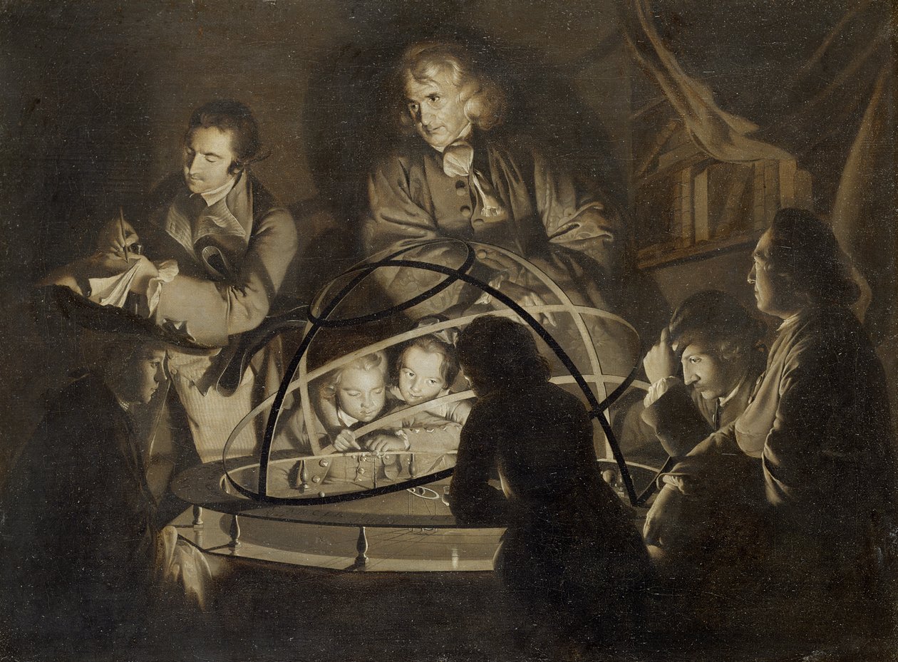 Filosof holder foredrag om orreriet, ca. 1768 af Joseph Wright of Derby