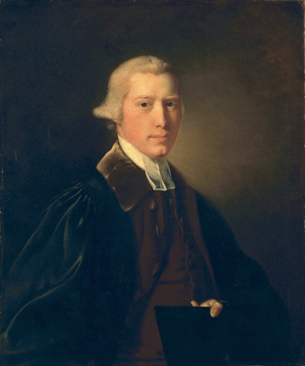 Ung mand med kasket og kjole, c.1760 af Joseph Wright of Derby