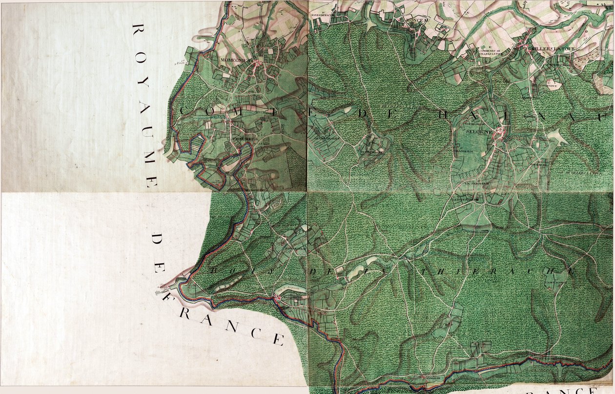 Kort over Seloigne - Seloignes, Belgien af Joseph de Ferraris