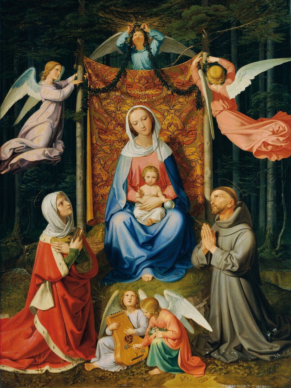 Waldesruh (Madonna med barn, Saint Adelheid og Saint Francis) af Joseph von Führich  