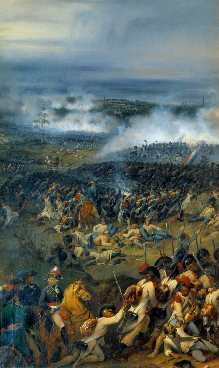 Revolutionære krige: "" Slaget ved Anderlecht den 13. november af Joseph Louis Hippolyte Bellange