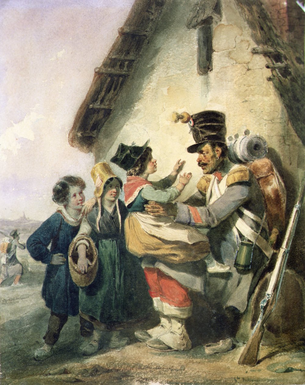 Soldatens tilbagevenden af Joseph Louis Hippolyte Bellange