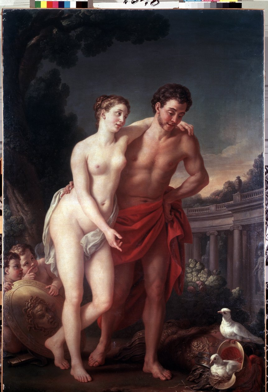 Venus og Mars (Venus og Mars). Maleri af Joseph Marie Vien (1716-1809). Olie på lærred, 225 x 151 cm af Joseph Marie the Elder Vien