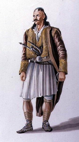 Kaptajn af Suliote-albanere, illustration fra Canto II af 