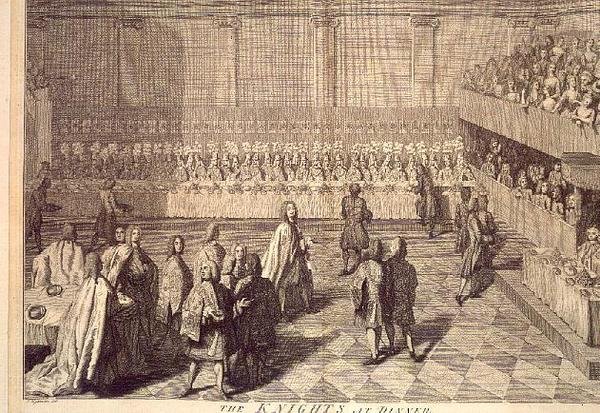 Knights of the Order of the Bath ved en middag til ære for prins William (gravering) af Joseph (after) Highmore