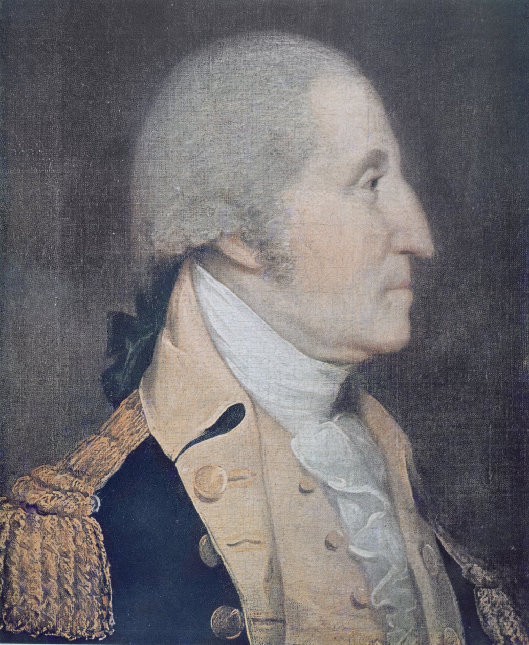 George Washington (1732-99) (farvelitografi) af Joseph (after) Wright