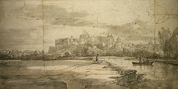 Windsor Castle (pen og blæk med vask på papir) af Joseph (attr. to) Farington