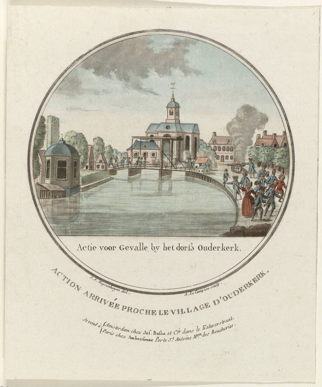 Angreb ved Ouderkerk aan de Amstel, 1787 Action for Gevalle af dorß Ouderkerk / Action arrivée proche le village d