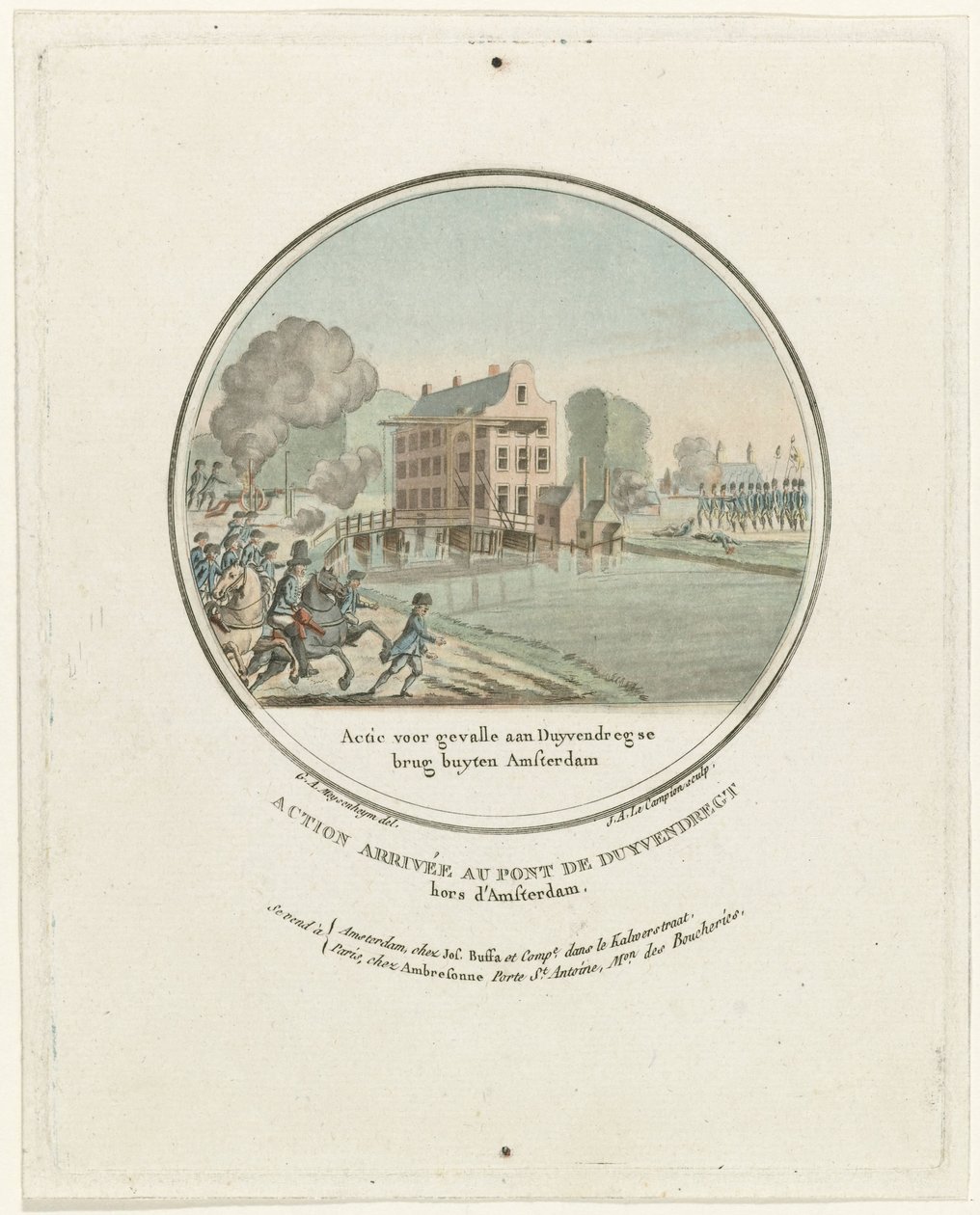 Angreb på Duivendrecht-broen, 1787 Action for Gevalle aan Duyvendregse brug buyten Amsterdam / Action arrivée au pont de Duyvendregt hors d