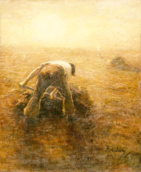 Feltarbejderen (olie på lærred) af Joseph Alfred Terry