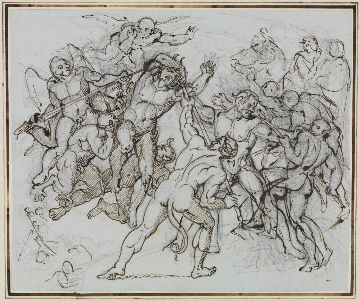 Ved begsøen, kræmmeren Ciampolo fra Navarra (Dantes Inferno, Canto 22, V 34) af Joseph Anton Koch