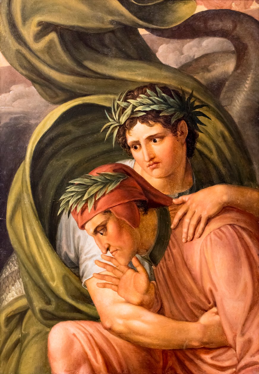 Dante og Vergil på ryggen af Geryon af Joseph Anton Koch