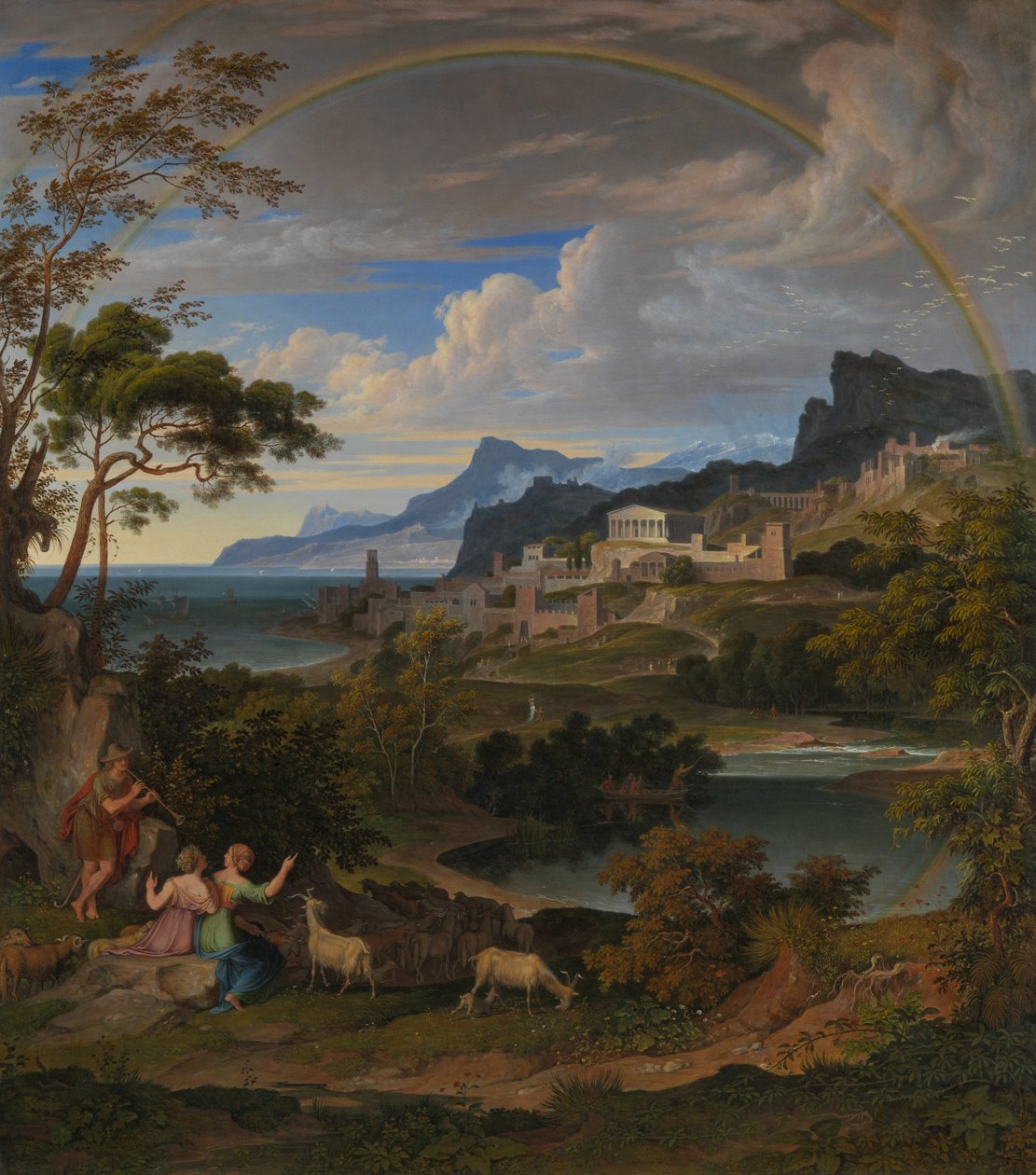 Heroisk landskab med regnbue af Joseph Anton Koch