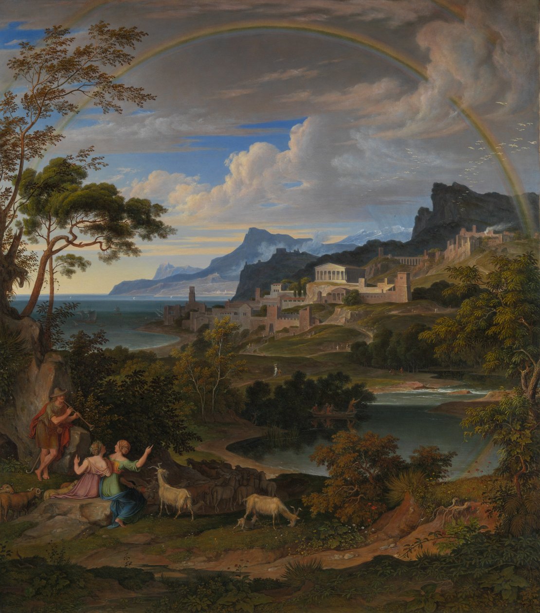 Heroisk landskab med regnbue, 1824. af Joseph Anton Koch