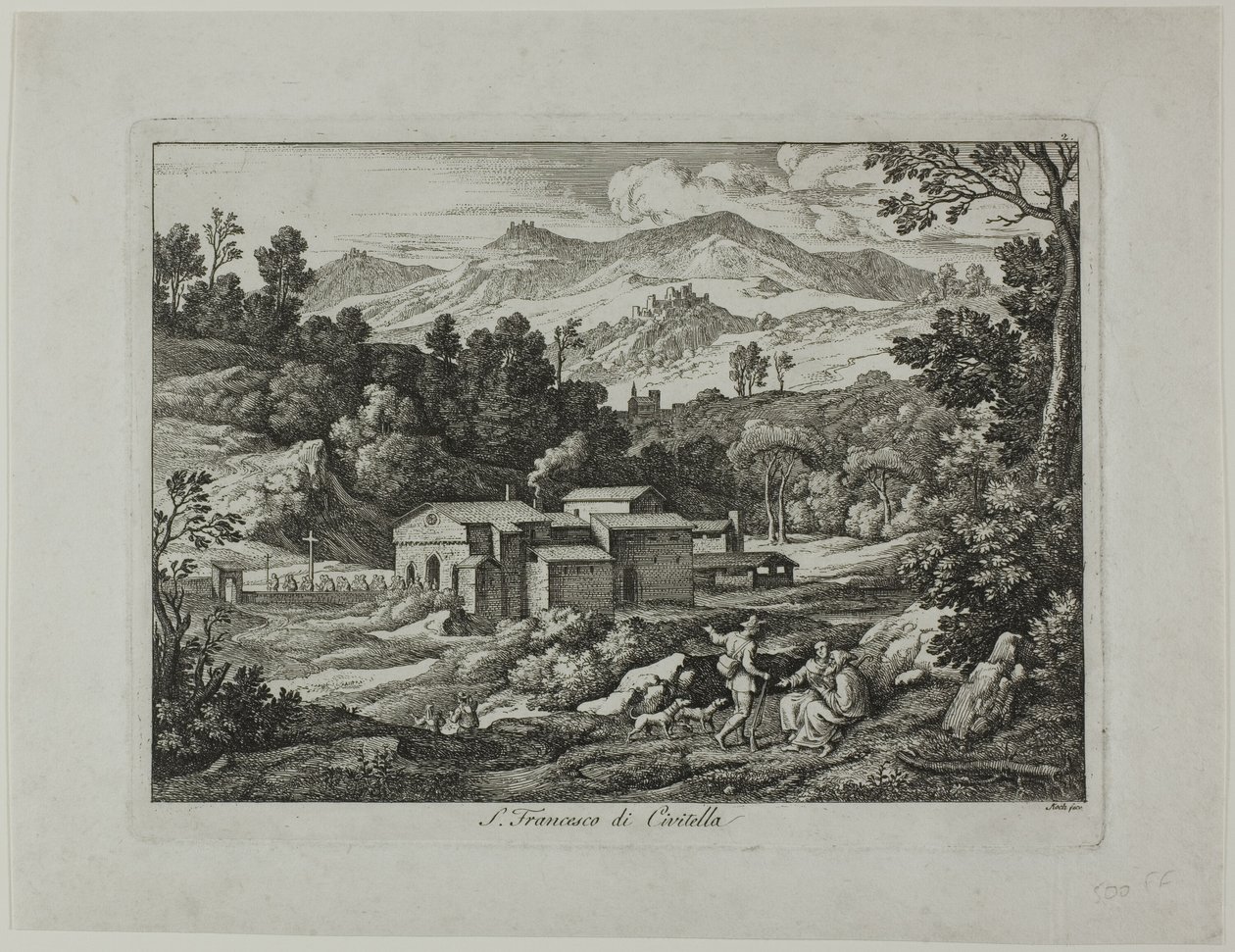 Klosteret San Francesco di Civitella i Sabinebjergene af Joseph Anton Koch
