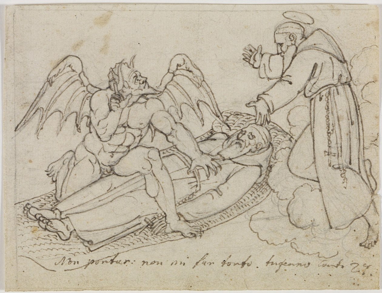 Skitse af Guido da Montefeltro (Dantes »Inferno«, sang 27) af Joseph Anton Koch
