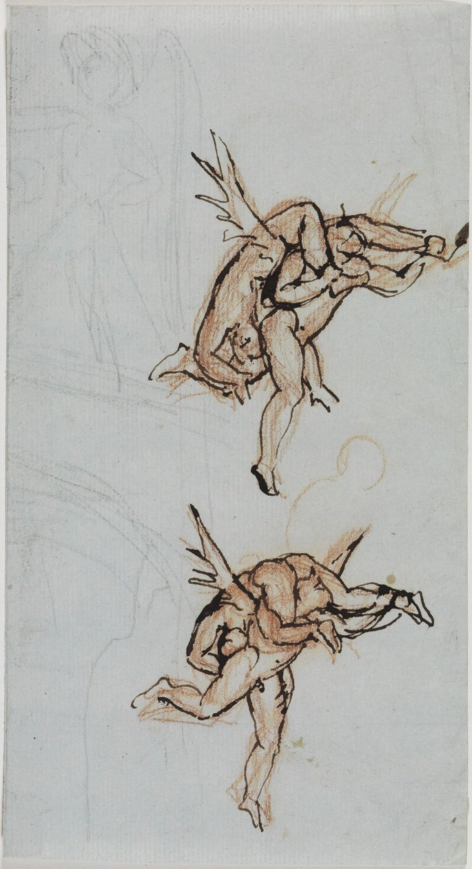 Studie af byrådsmedlemmet fra Lucca (Dantes »Inferno«, sang 21, vers 34) af Joseph Anton Koch