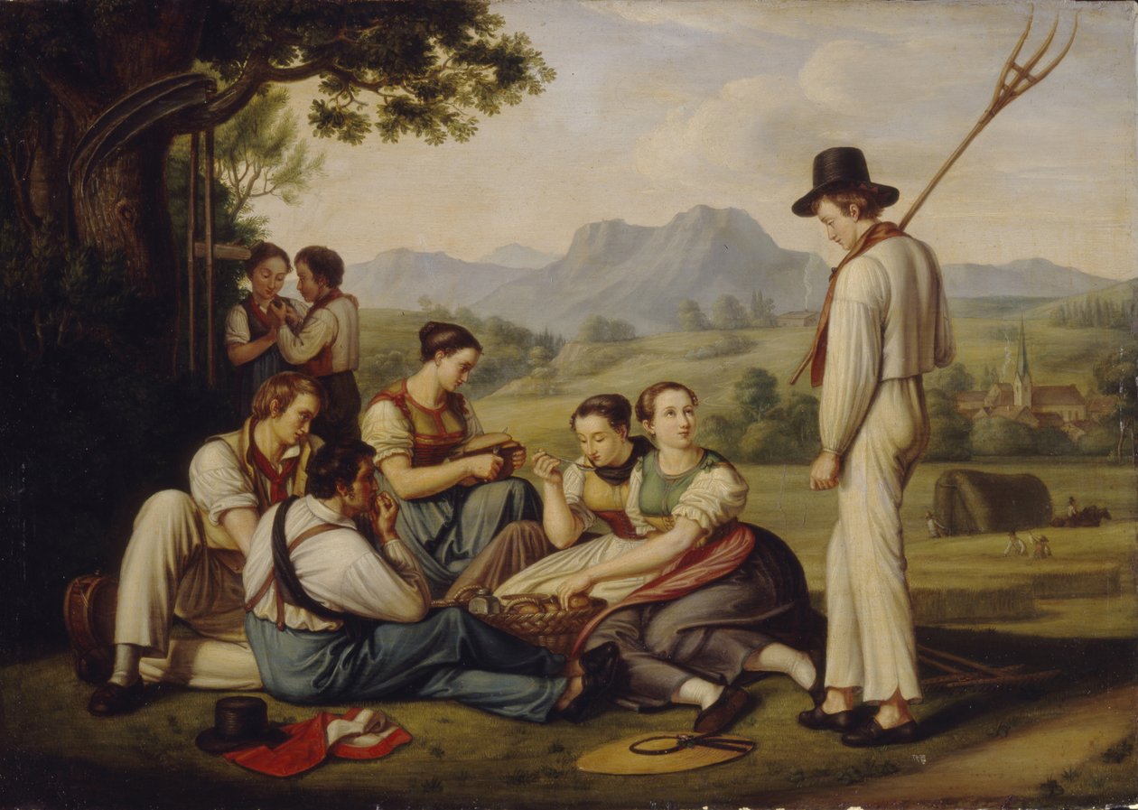 Plæneklippere hvilende, 1819 af Joseph Anton Rhomberg