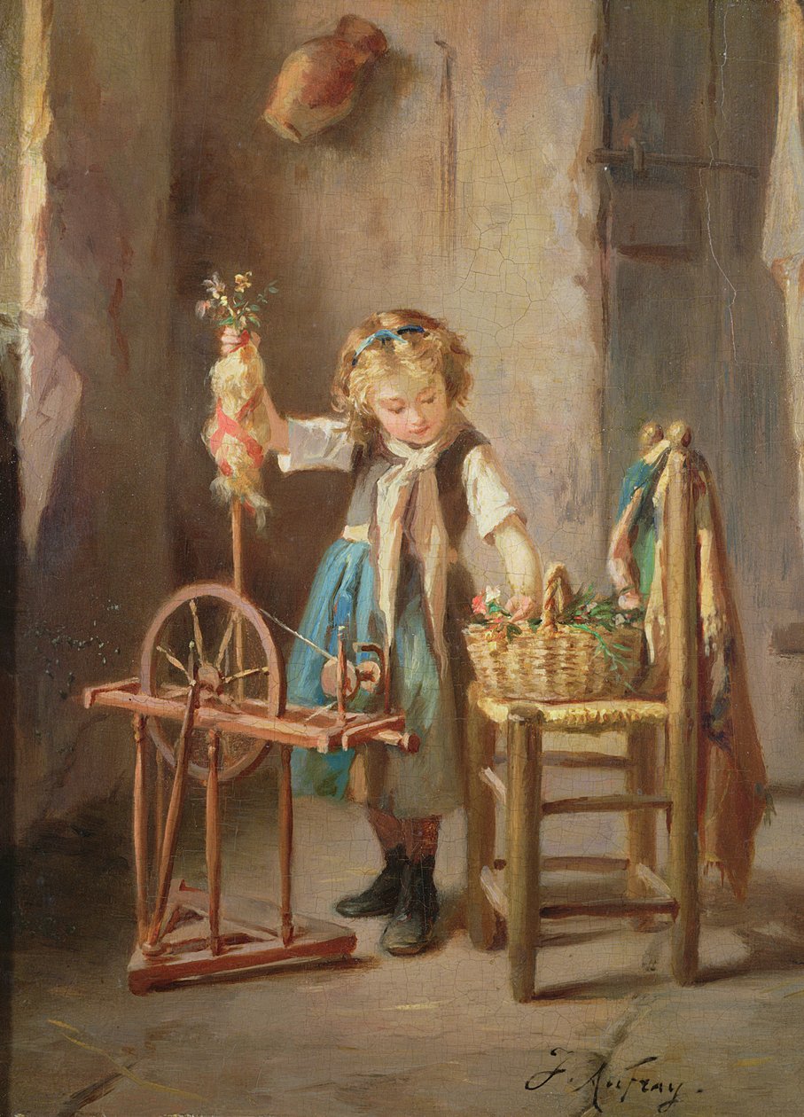 Ved det drejende hjul (panel) af Joseph Athanase Aufray