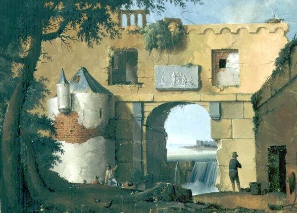 Ruiner i et italiensk landskab af Joseph August Knip