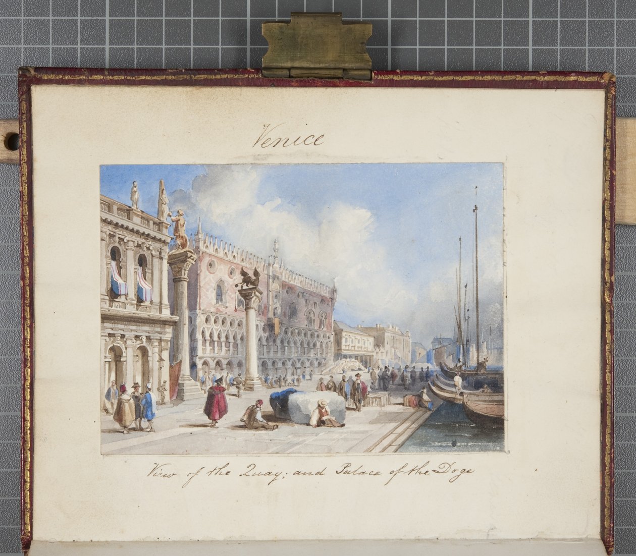 Venedig, indsat i Thomas Moodys Journal af en tur gennem Schweiz og Italien, 1822 (wc på papir) af Joseph Axe Sleap