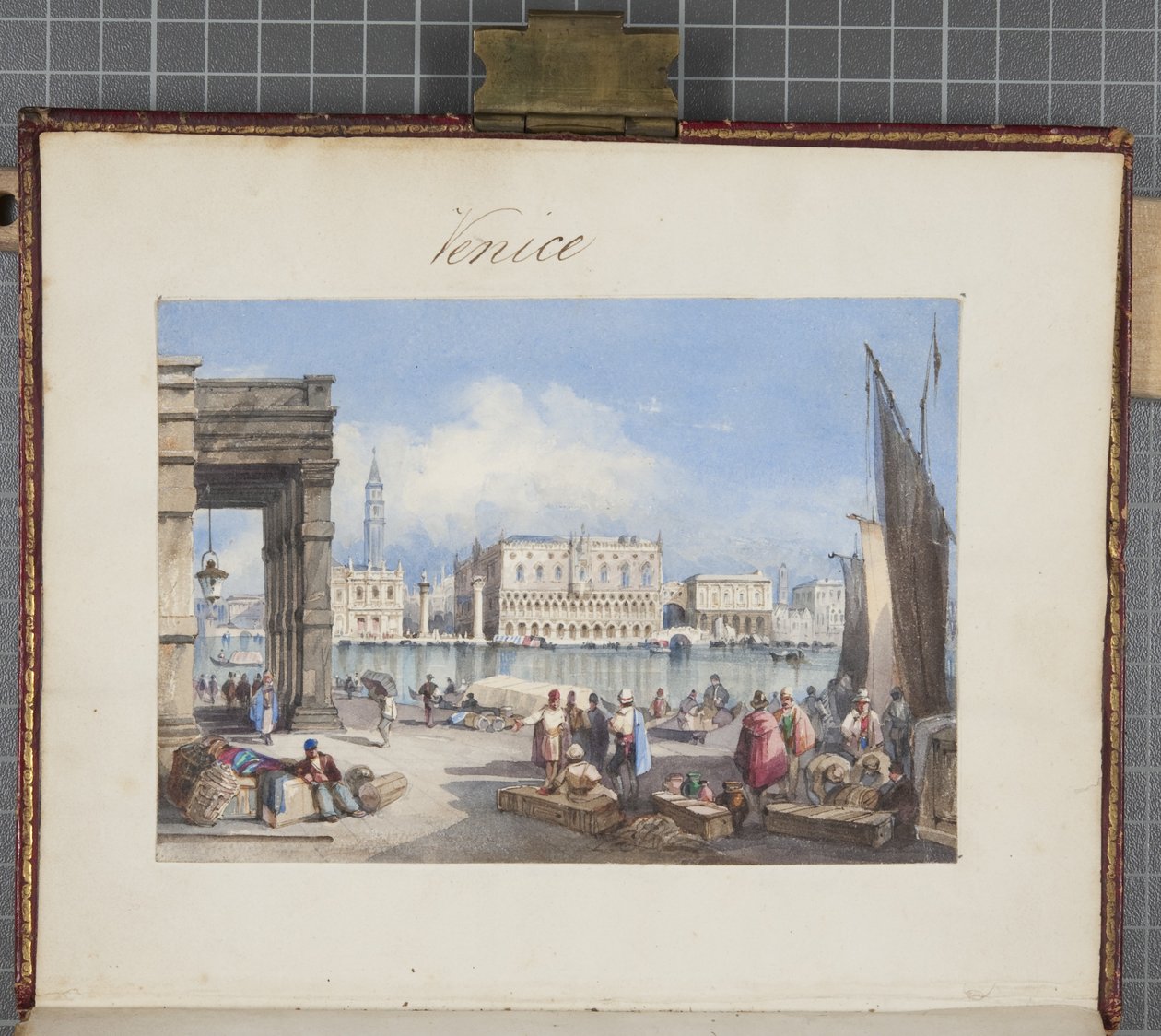 Venedig, indsat på titelsiden af Thomas Moodys Journal of a tour through Schweiz and Italy, 1822 (wc på papir) af Joseph Axe Sleap