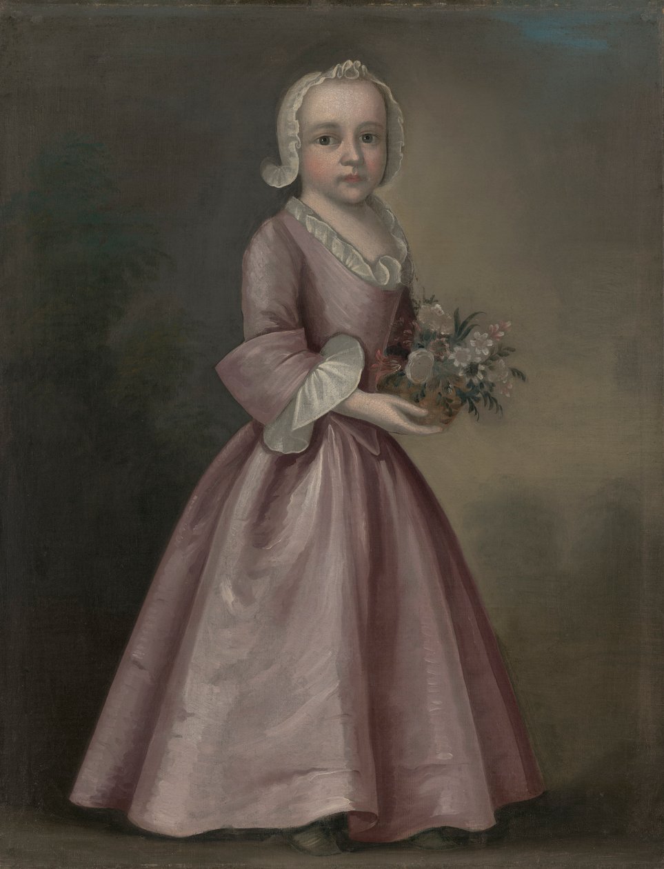Lille pige holder blomster (tilskrevet Joseph Badger) af Joseph Badger