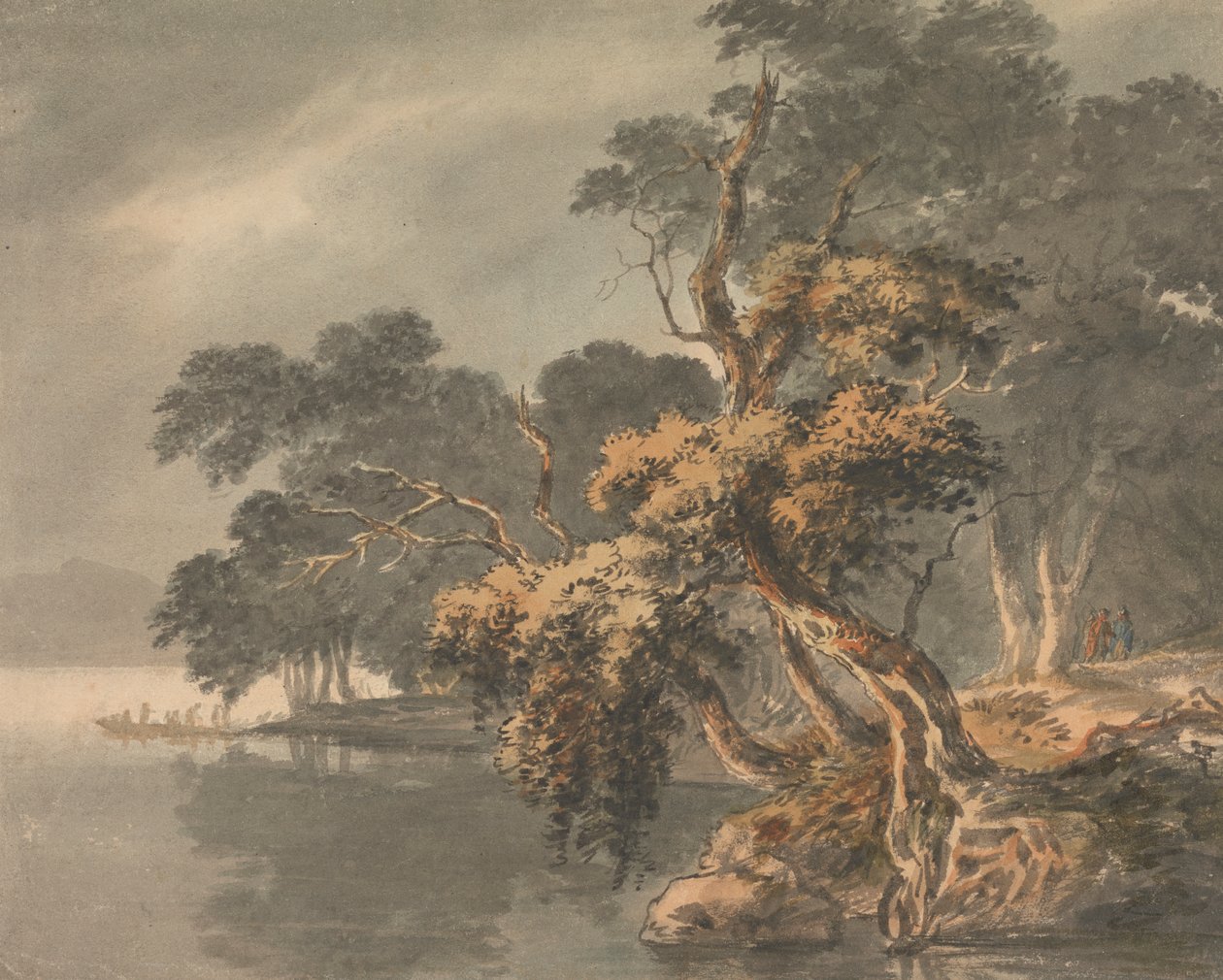 Efterårstræer ved en sø af Joseph Barber