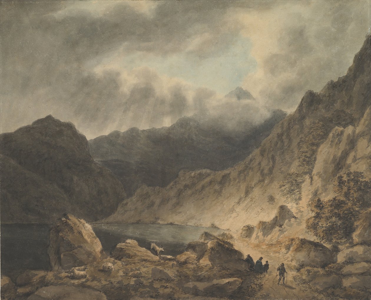 Storm over en sø, 1800-1811. af Joseph Barber.