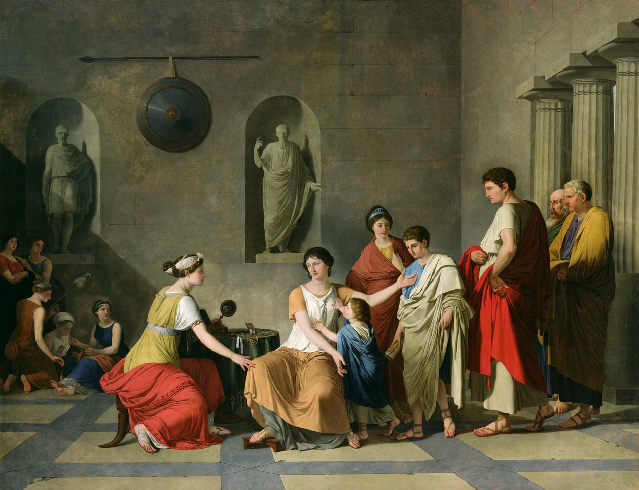 The Mother of the Gracchi, ca. 1780 (olie på lærred) af Joseph Benoît Suvée