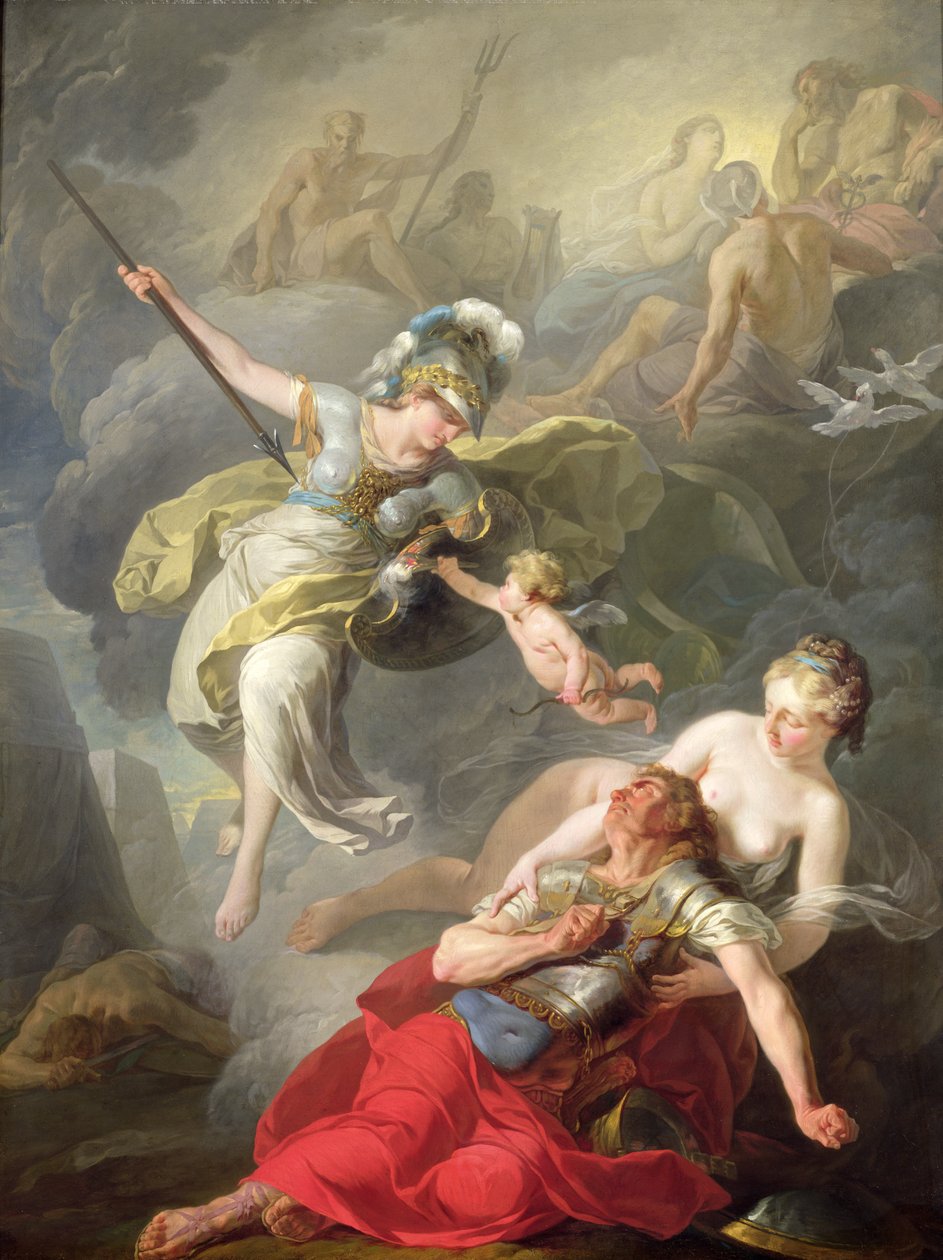 Slaget mellem Minerva og Mars, 1771 af Joseph Benoît Suvée
