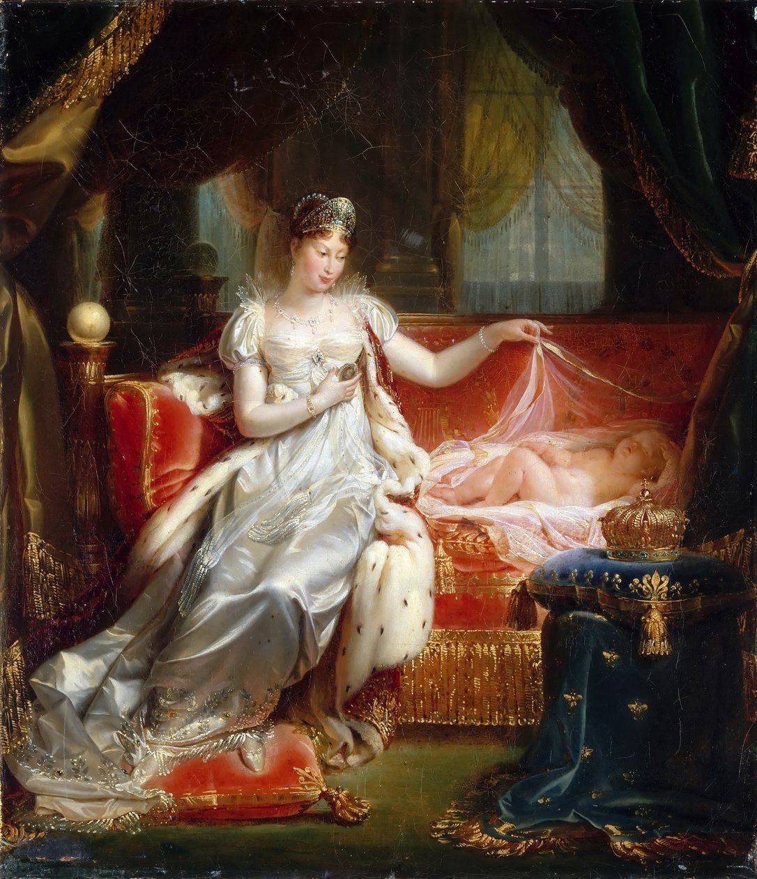 Kejserinde Marie-Louise med den sovende konge af Rom af Joseph Boniface Franque